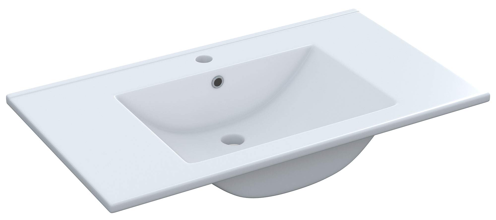Miroytengo Pack Mobiliario baño Mueble con lavamanos cerámico y Columna Color Blanco