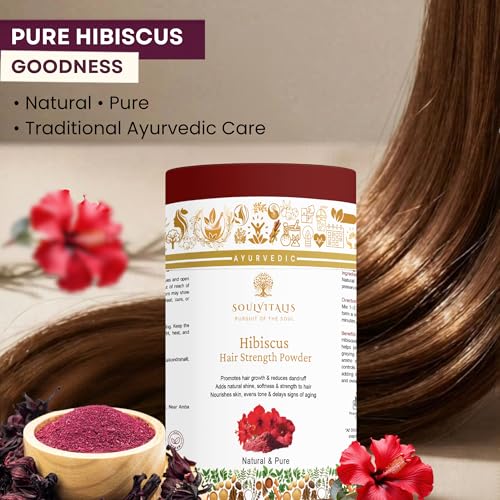 Image of Hibiscus Hair Strength Powder | Premium & Edible Quality | Supports Hair Strength, Scalp Wellness & Nourishment | 100% Natural & Pure | for Men & Women | 200g (Pack of 2)