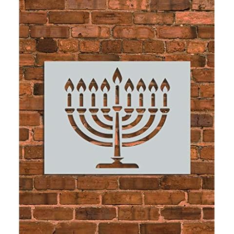Menorah 9 Candles Stencil Template - Reusable Stencil - INNOVO Stencils (8.5" x 11") Cover