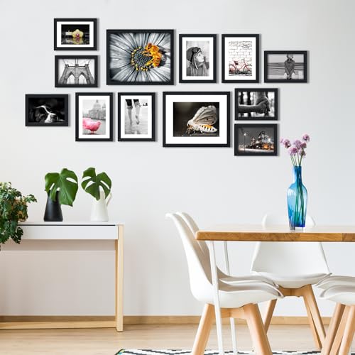 image for Fixwal Picture Frames Set, 15 Pack Black Picture Frames Collage Wall D