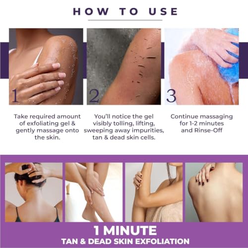 Image of Sanfe Instant Tan & Dead Skin Removal Exfoliating Gel | Visibly Removes Tan | AHA Exfoliation in Minutes | Smooth & Bright Skin | 100g, Pack of 1