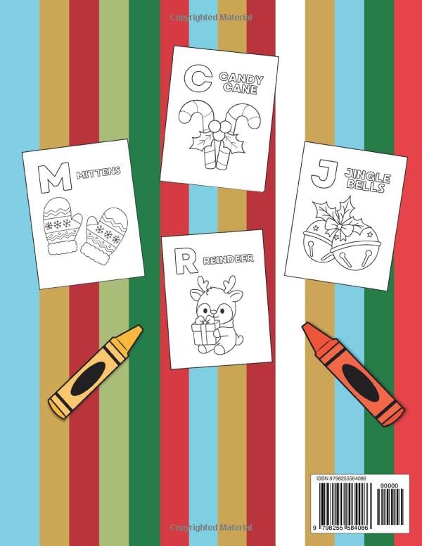 Christmas Stocking Stuffers For Toddlers: ABC Coloring Book For Preschooler Kids Ages 3-5, Lots of Easy and Big Illustrations for Boys and Girls with ... | Fun Gift Idea for Holidays and Festivities image 3
