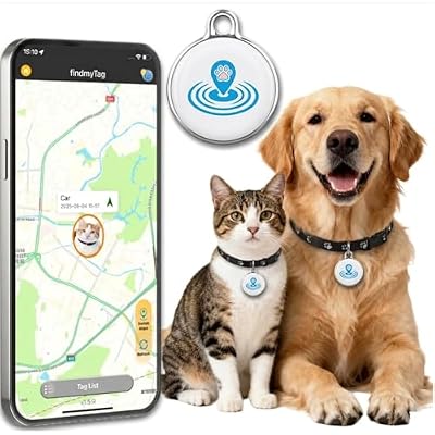Dog Tracker, Cat Tracker Collar, Smart Pet Tracker for Collar,No Monthly Fee GPS Pet Locator, Waterproof Dog Collar Tracker for iOS Android