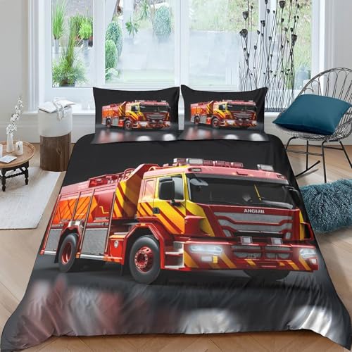 Housse de couette Pompiers 200x200 cm, cadeau idéal pour passionné - 4