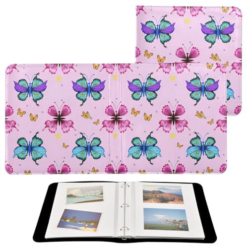 JUMBEAR Álbum de fotos grande autoadhesivo con 20 páginas, álbum de recortes para boda, familia, bebé, vacaciones, hermosas mariposas