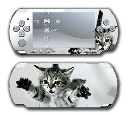 Cat Kitten Kitty Tabby American Shorthair Cute Design Video Game Vinyl Decal Skin Sticker Cover for Sony PSP Playstation Portable Slim 3000 Series System
