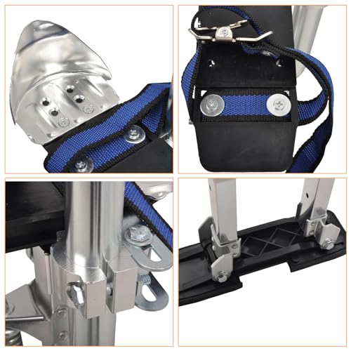 BIGREAT Silver Drywall Stilts 15-23 Inch Height Adjustable Lifts Aluminum Tool for Painting Finishing Pruning Branches Cleaning