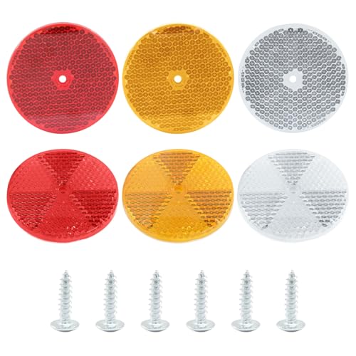 6 Reflectores Redondos, 3 Colores, 3.1 pulg