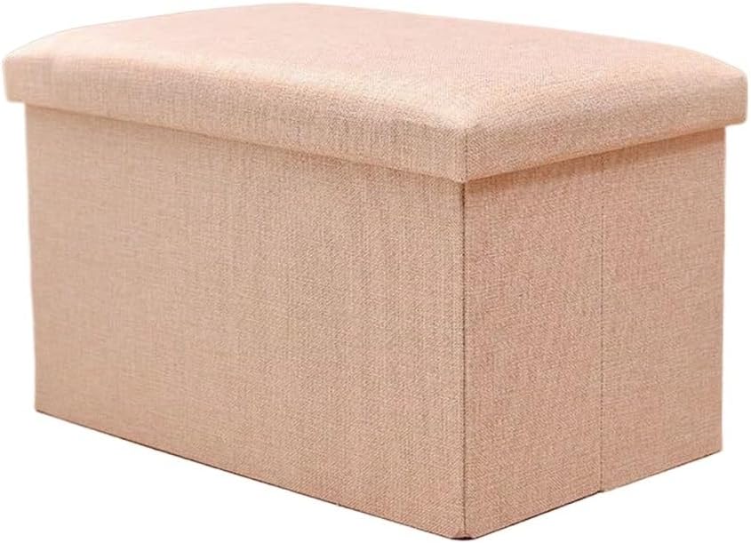 Foldable Cotton and Linen Storage Stool for to Sit On, Shoe Changing Stool, Fabric Storage Stool(D)