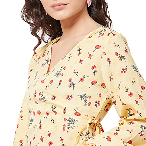 Image of R&B Women Polyester Wrap Knee-Length Dress