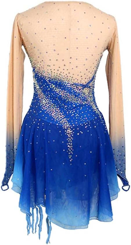 Girls' Figure Ice Skating Performance Dress Women's Rhythmic Gymnastics Competition Costume Rhinestone Gradient