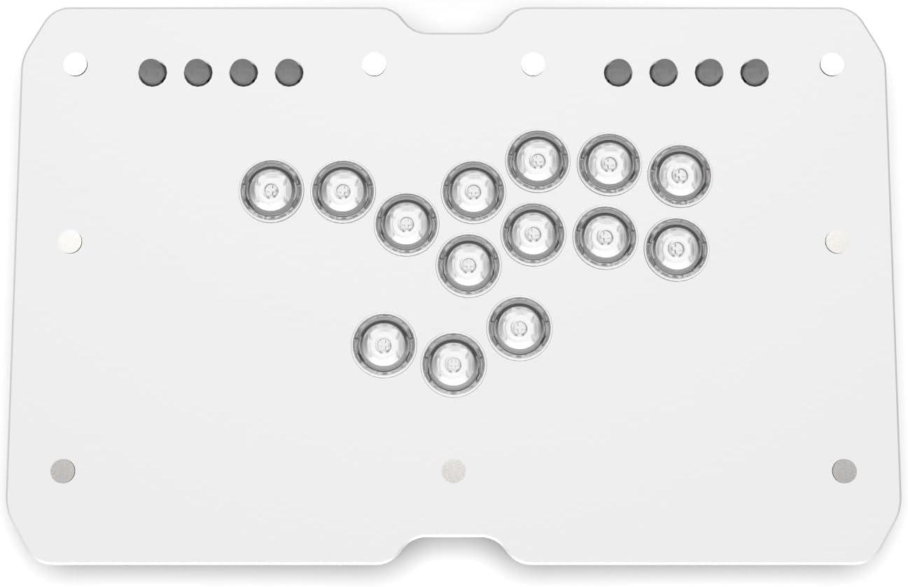 SZJLMKJ Punk Workshop All-Button Fighting Game Controller Smart Fight Stick Ultra box With PWS V1 Mechanical Buttons Supports Switch/PC (Windows 11/10) (White Layout E)