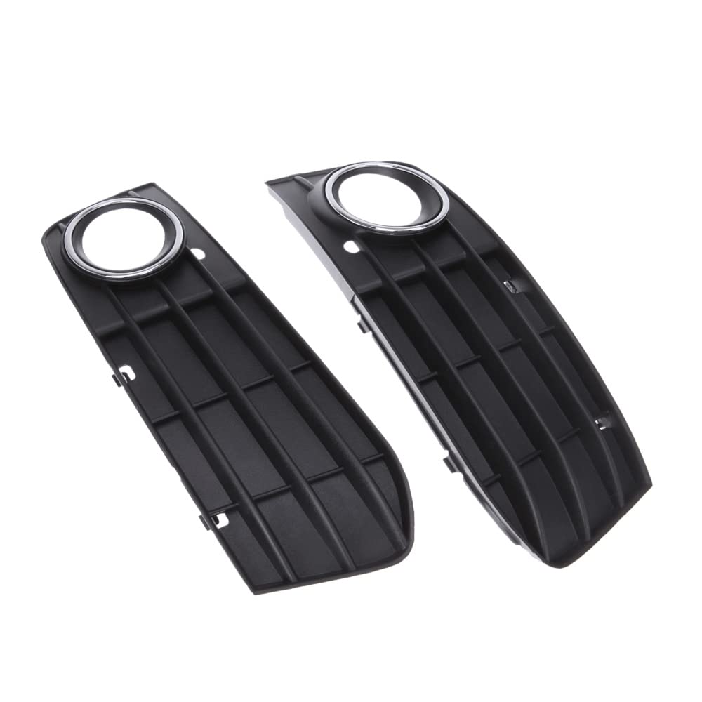 Qisuo Black Front Guard, B8 A4l Bumper Fog Light Grill Grille Non-Sline For A4 2008-2012 Left & Right