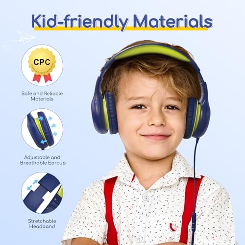 Image of EarFun K1 Kids Headphones Wired with Mic, Volume Limit Headphones for Kids