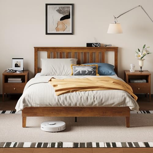 Linsy LH242 Queen Bed Frame, Wood Platform Bed Frame With Headboard, Solid Wood Bed thumb #6