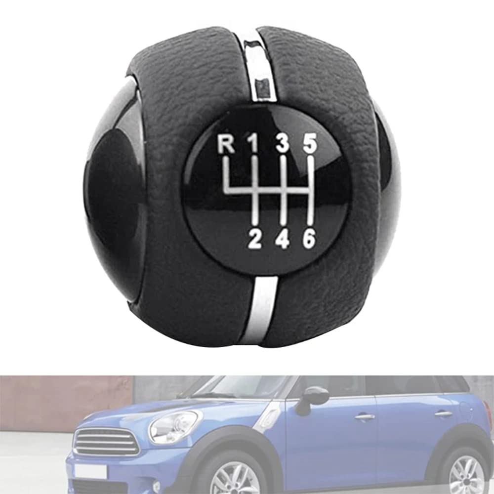 Pommeau Levier Vitesse Mini Cooper F55 F56 - Noir Cuir PU 6 Vitesses