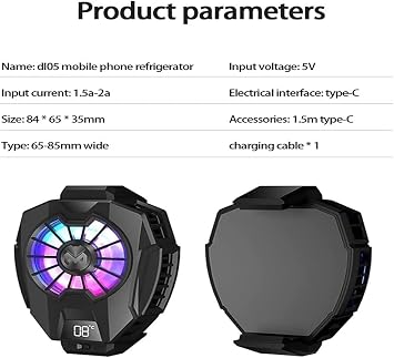 JYYBN Portable Mobile Phone Radiator Phone Cooling Fan CaseFor Phone Cooler Phone Cooling Fan Case Mobile Phone Cooler (Color : A, Size : One Size)