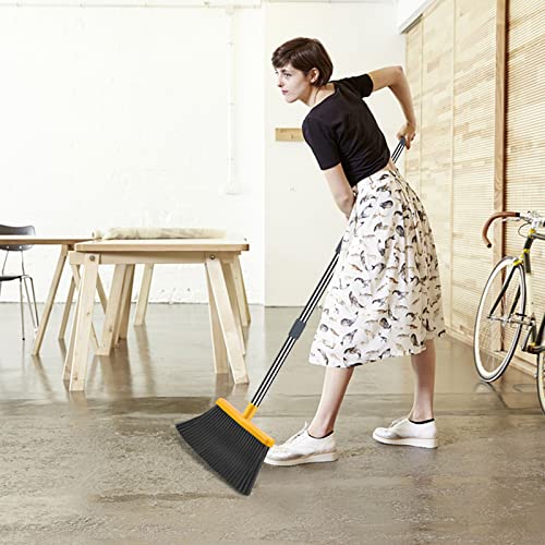 Image of Broom and Dustpan Set for Home,Broom and Dustpan Set, Broom Dustpan Set, Broom and Dustpan Combo for Office, Indoor&Outdoor Sweeping, Stand Up Broom and Dustpan (Gray&Yellow)