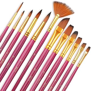 Paint Brush Set, 12PCS Artist Paint Brush Set for Kids and Adults - Acrylic Paint Brush for Watercolor Oil Painting Perfect for Professionals and Beginners