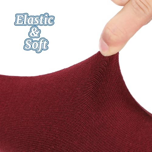 Jeere 3 Pairs Arm Warmer Long Fingerless Gloves for Women Winter Cotton Thermal Arm Sleeves 23.6 Inch With Thumb Hole(Black,Dark Gray, Wine Red)