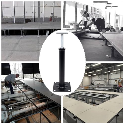 Image of 4-Pack House Floor Jacks, 16-20 Inch Adjustable Steel Posts, Black