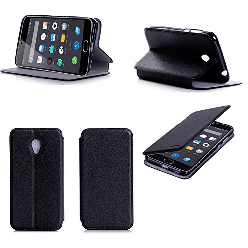 Nera Custodia Pelle Ultra Slim per Meizu M2 (MINI)...