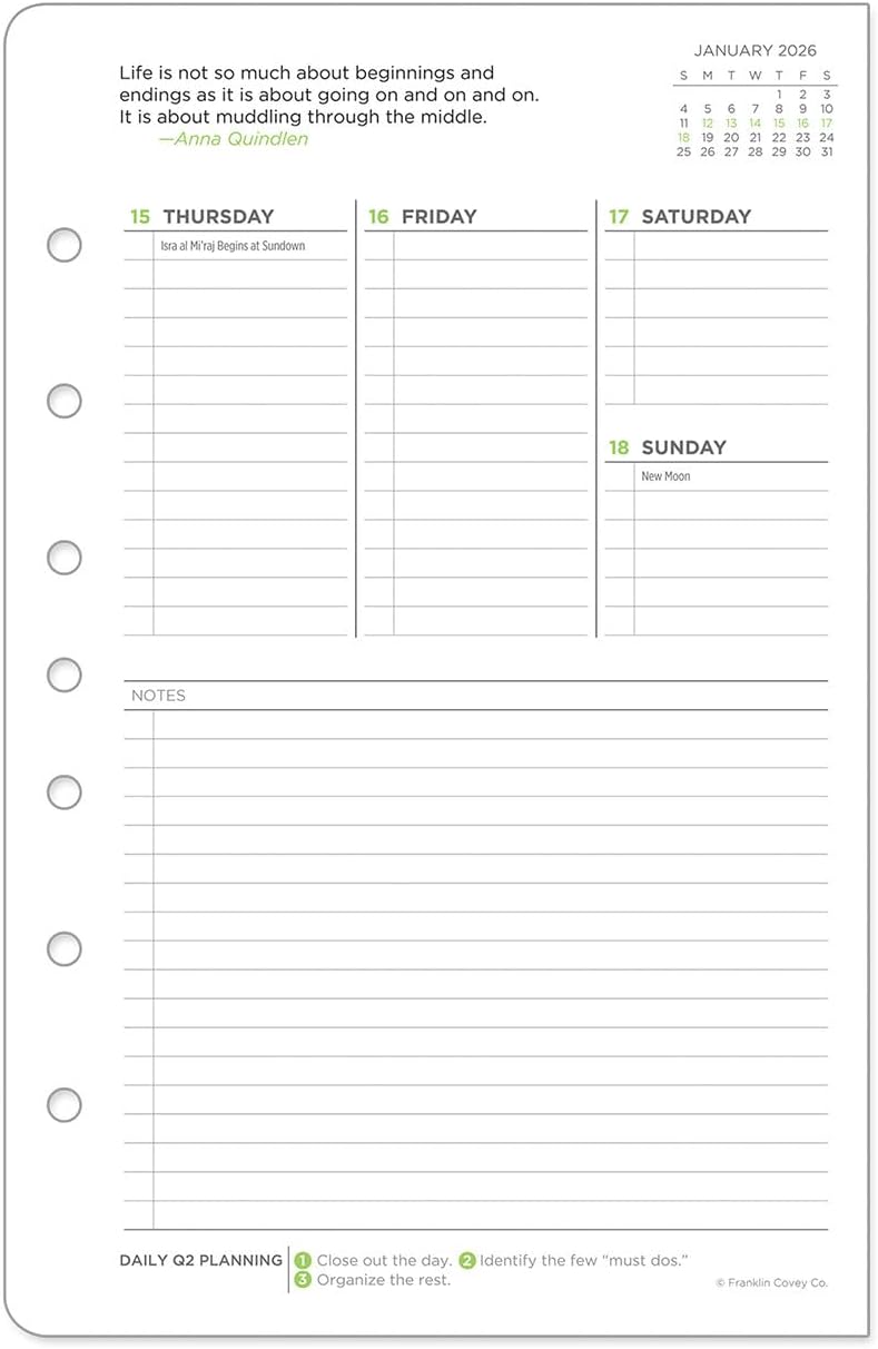 FranklinCovey - The 5 Choices Planner Refill | Weekly Ring-Bound (Classic, Jan 2026 - Dec 2026)