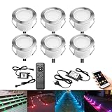 [ Multifunktionale integrierte terrassenbeleuchtung LED ]: R, G, B + Warmweiß 4 in 1 LED RGBWW Led Bodeneinbaustrahler, R, G, B + Warmweiß kann separat arbeiten, 4 modes: 16 Millionen Farben / RGBW / Warmweiß/einfarbige, Anpassung an Musik, Helligkeitsverstellbar, Timer Funktion