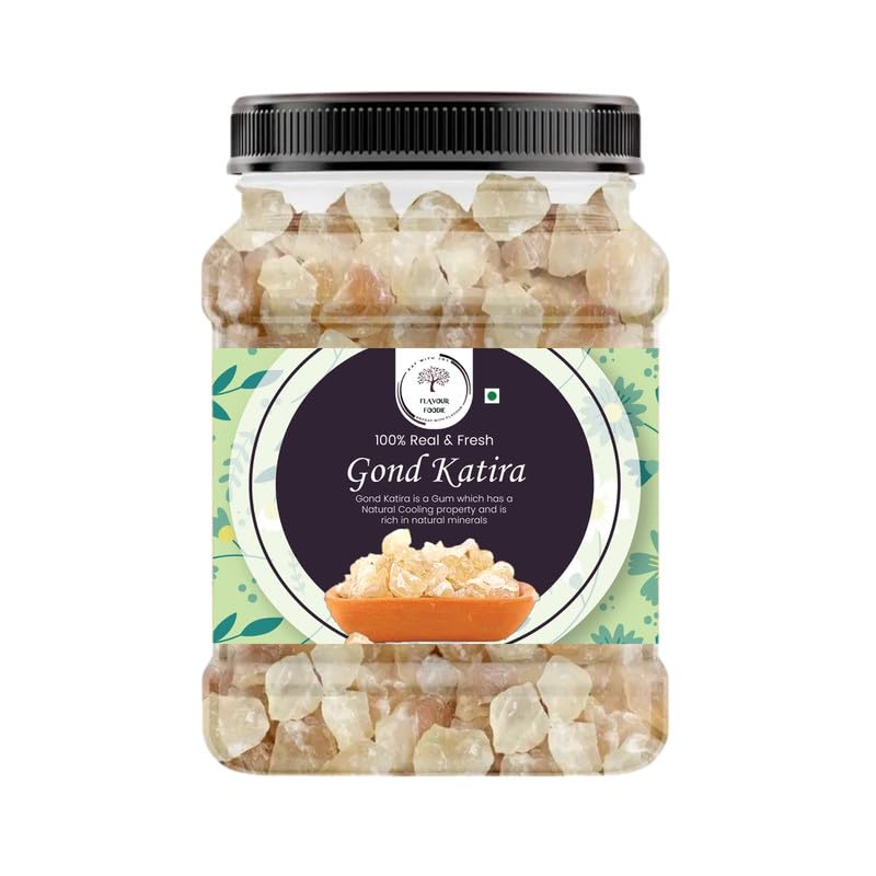Image of Flavour Foodie Gond Katira 400g (200g Each Pack Of 2) | Pure Natural Edible Tragacanth Gum (Badam Pisin) | Premium Cooling Ingredient for Summer Drinks, Desserts & Falooda | Herbal Superfood