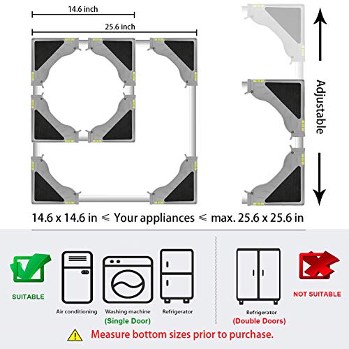 image for Mini Fridge Stand with 8 Feet, Adjustable Washing Machine Base, Multi-