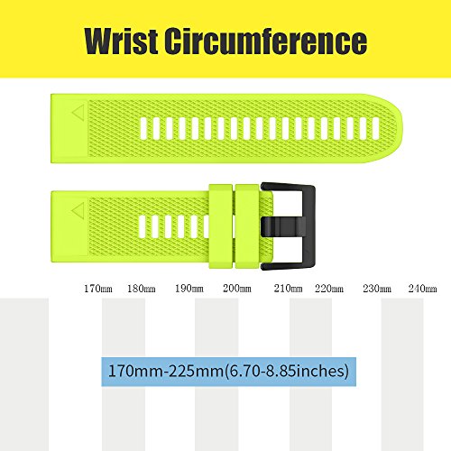 Ancool Compatible With Fenix 5 Band Easy Fit 22Mm Width Soft Silicone Watch Bands Replacement For Approach S62/Quatix 6/Fenix 5 Plus/Fenix 6/Fenix 6 Pro/Fenix 7 Smartwatch (Green) #TOP6