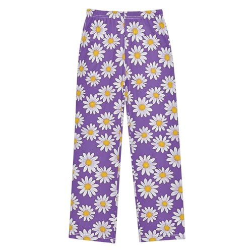 Purple Daisies Flower H Pajama Pants Long Sleep Pant Soft PJ Bottoms Sleepwear