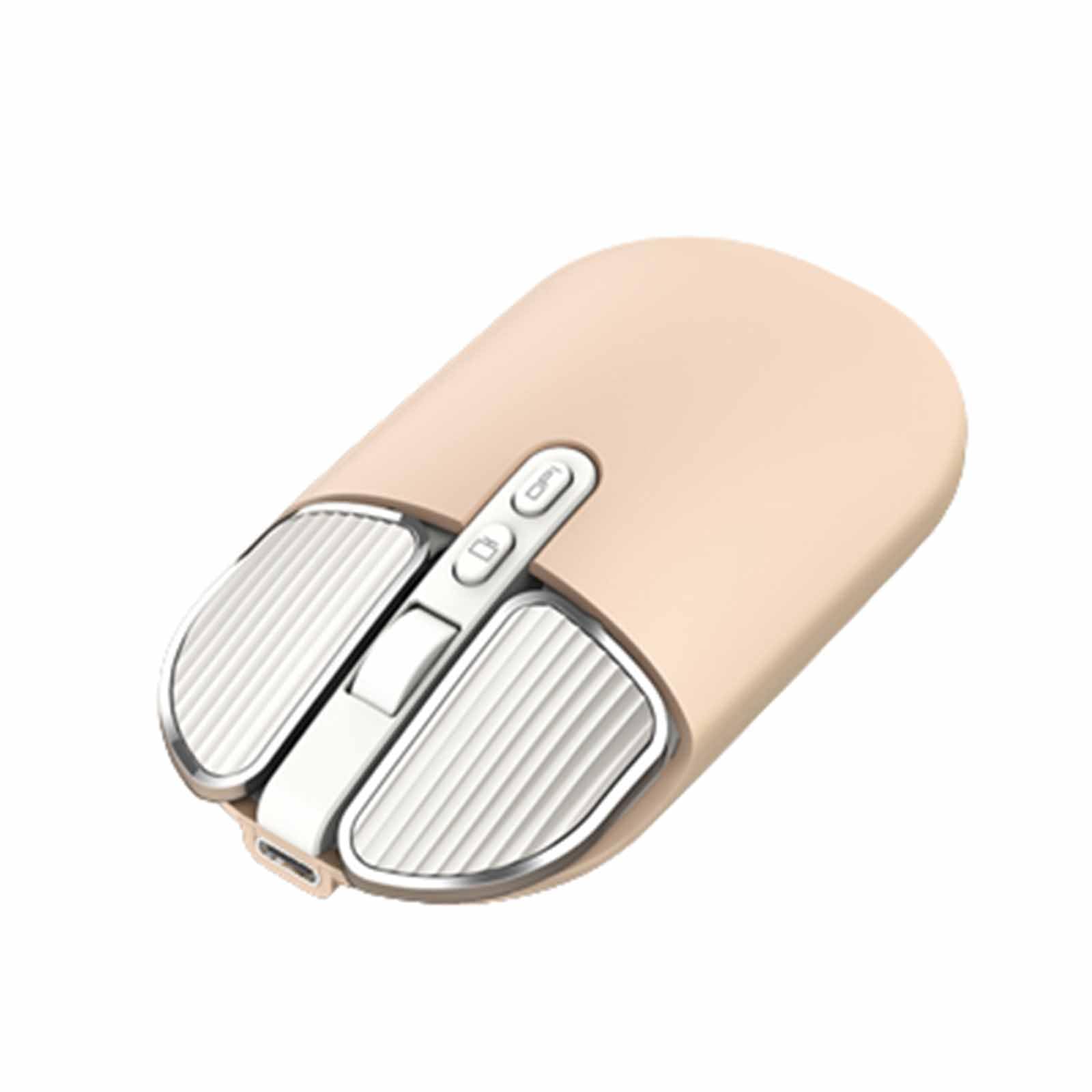 Mysz Mysz bezprzewodowa Mysz komputerowa Optyczna do laptopa Mysz USB do gier Bluetooth Ergonomiczna mysz z możliwością ładowania 4-kierunkowe przewijanie Lekka, przenośna(Beige)