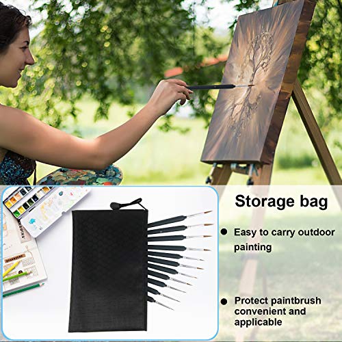 Image of 11 Pieces Fine Detail Paint Brush Miniature Small Thin Painting Brushes Kit Micro Artist Acrylic Paints Brush Set