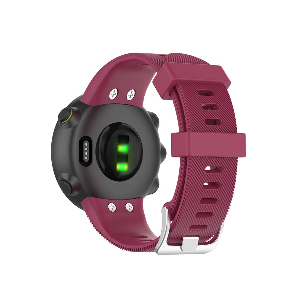Compatible with Garmin Forerunner 45/ Forerunner 45S Bands, Silicone Replacement Watchband for Garmin Forerunner 45/ Forerunner 45S GPS Running Watch (Wine Red)