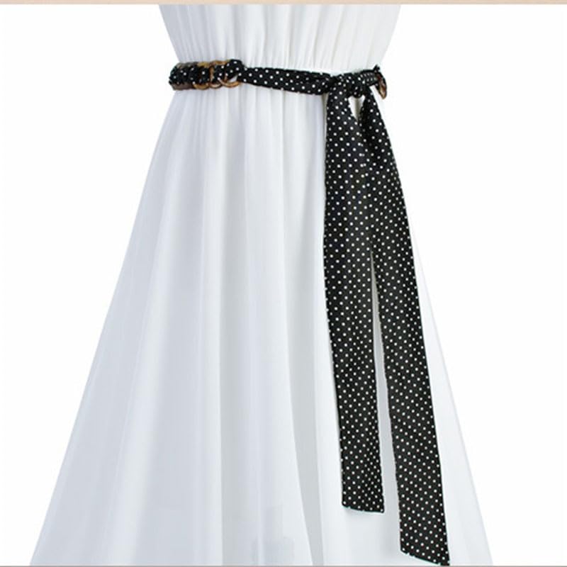 Fashion Floral Leopard Dot Print Braid Chiffon Waist Sash Belt Waistband Cinch Belt for Dresses Jeans Coat3