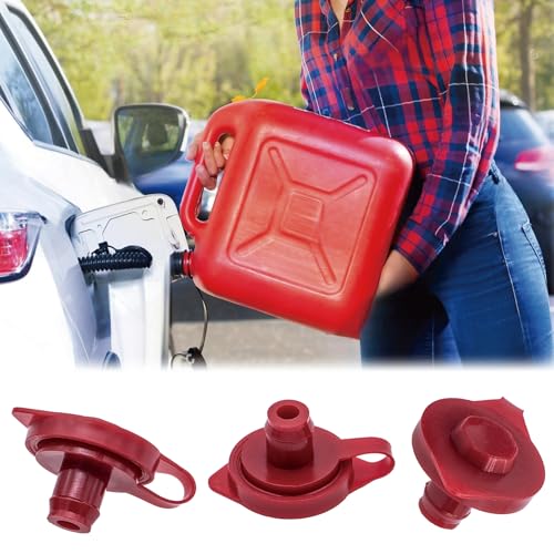 MEAJOO 10PCS Small Universal Can Vent Cap, Red Can Vent Cap Replacement Flexible Pour Nozzle Gasket Stopper Vent Cap Collar Caps, Compatible for Most of The Cans Old Style Water Gas Jug