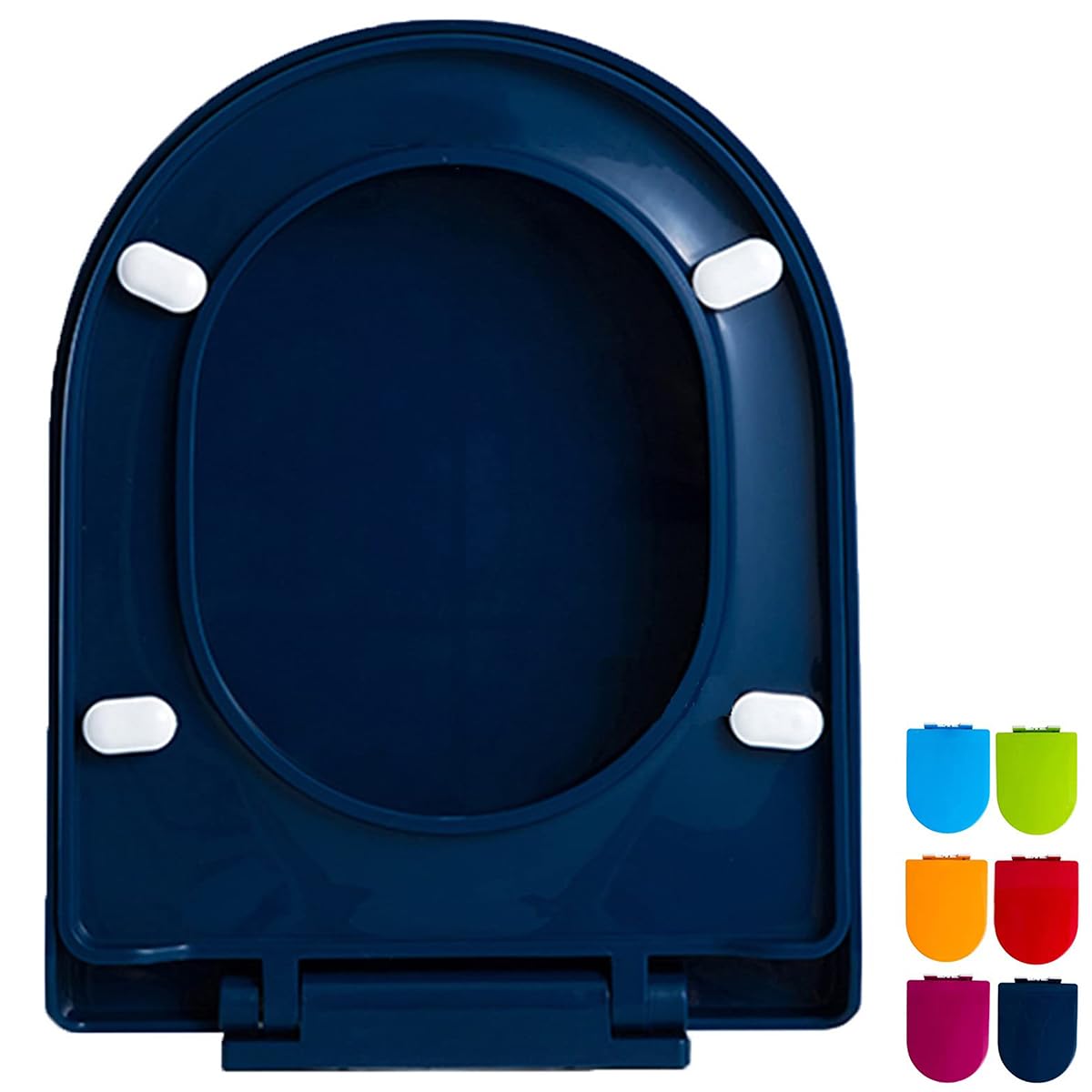 Ldhsjh Navy Slow Close Close Toilet Seat, Pp Material, Non-Slip Slip Bumpers, Easy Install Clean, Fit Most Most Toilets, Adjustable, Lightweight, Durable, Portable, User-Friendly, Universal,