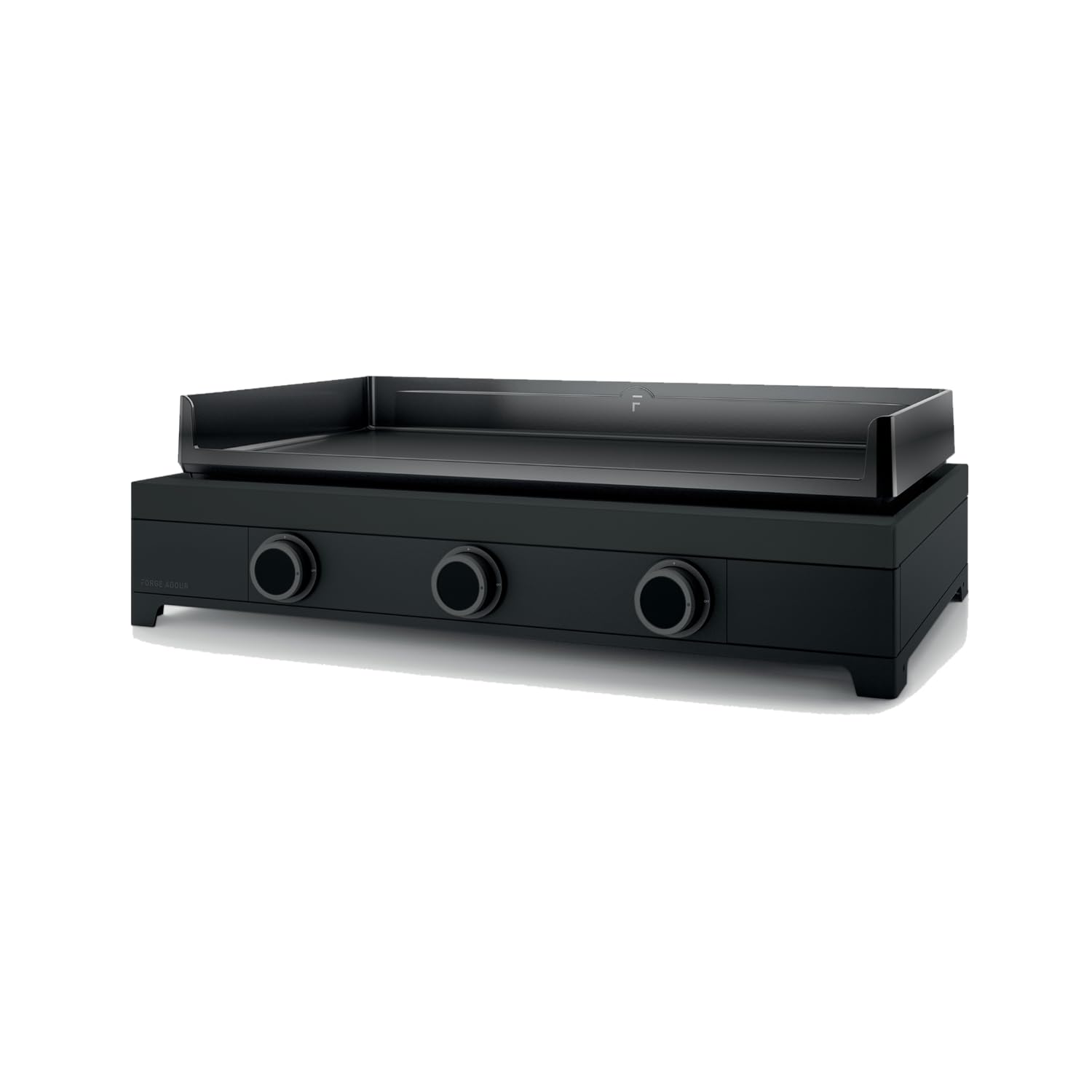 Forge Adour – Plancha Gaz 75 cm Acier Noir, Plaque de cuisson fonte émaillée anti-​adhésive, plancha éco-​conçue, 3 Brûleurs, 6000W, Plancha Gaz Intérieure et Extérieurs, 4-​15 Convives, Garantie 15 Ans