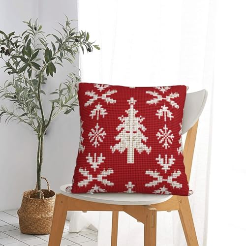 Housse de coussin Noël 70x70 cm avec texture douce et zip invisible