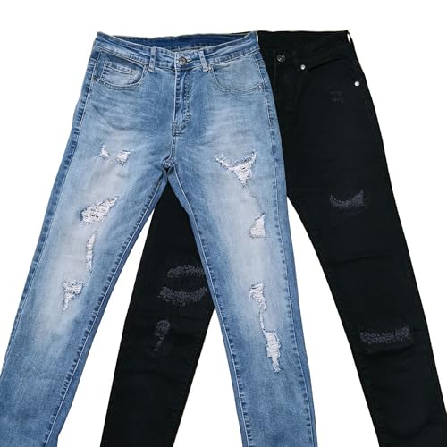 Men's Ripped Slim Fit Fashion Jeans Stretch Patched Biker Moto Denim Pants Casual Skinny Jogger Straight Jeans4