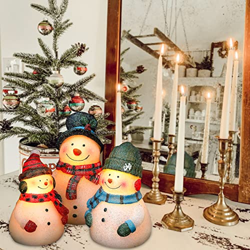 Flavcharm Christmas Led Flameless Candles Snowman Novelty Lighting Battery Operated With Remote Real Wax Flickering Candles Decorative For Holiday Winter Bedroom Snowman Theme Decor Mothers Day Gifts #TOP7
