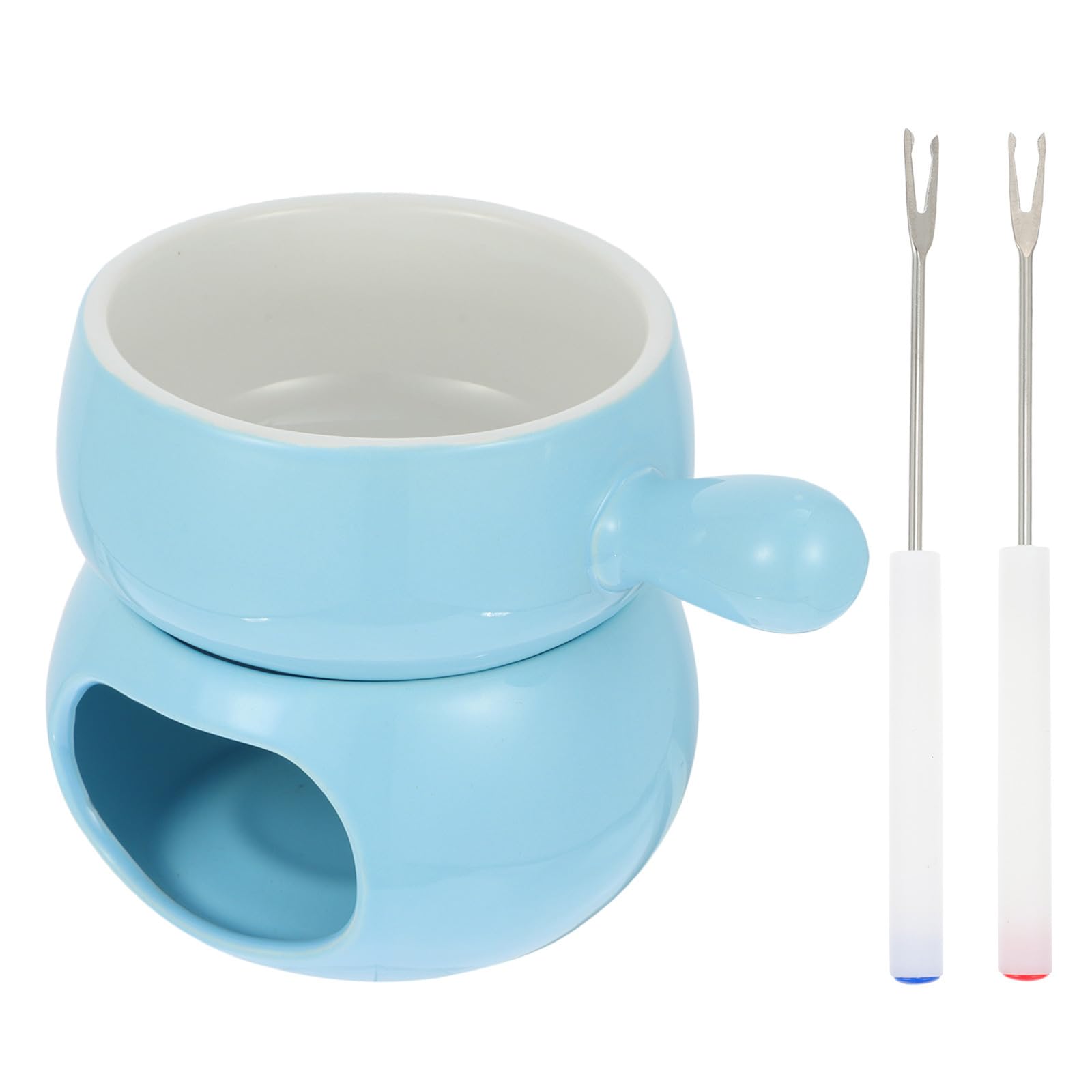 Juego de Fondue de Helado y Queso de Cerámica Olla de Acero Inoxidable para Derretir Chocolate y Queso en Panaderías y Pastelerías Color Aleatorio