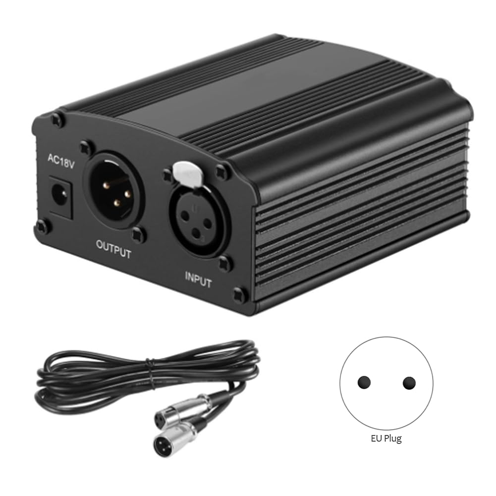MicróFono de Condensador Cable XLR BM 800 858 Dispositivo de GrabacióN Especial para Karaoke Fuente de AlimentacióN Fantasma de 48 V Enchufe Europeo