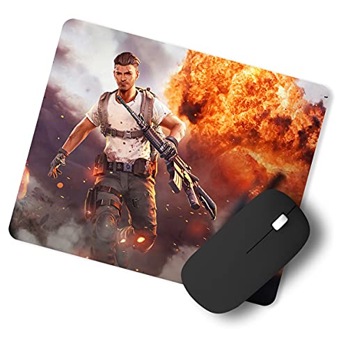 Image of Chiraiyaa Freefire Fire Designer Printed Premium Mouse pad with Anti-Skid Base and Smooth Gliding (9 in x 7.5 in)