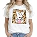 Cute Easter Bunny T-Shirt for Women - Funny Leopard Glasses Rabbit Graphic Tee, Sassy Bubblegum Spring Holiday Top