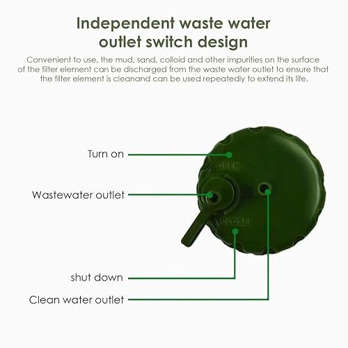 Miniatura 3 de Generic Bomba de filtro de agua portátil para exteriores, filtración de 3 etapas a 0.01 micrones, fabricada con acero inoxidable SUS 304