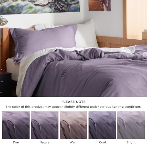Image of Bedsure Twin /Twin XL Duvet Cover, Double Brushed Bedding Set, Dusty Purple | For Kids & Adults, 68 inchx90 inch Comforter Cover, Hotel Luxury, All Season, Breathable, Easy Care, Lightweight, Zipper Closure