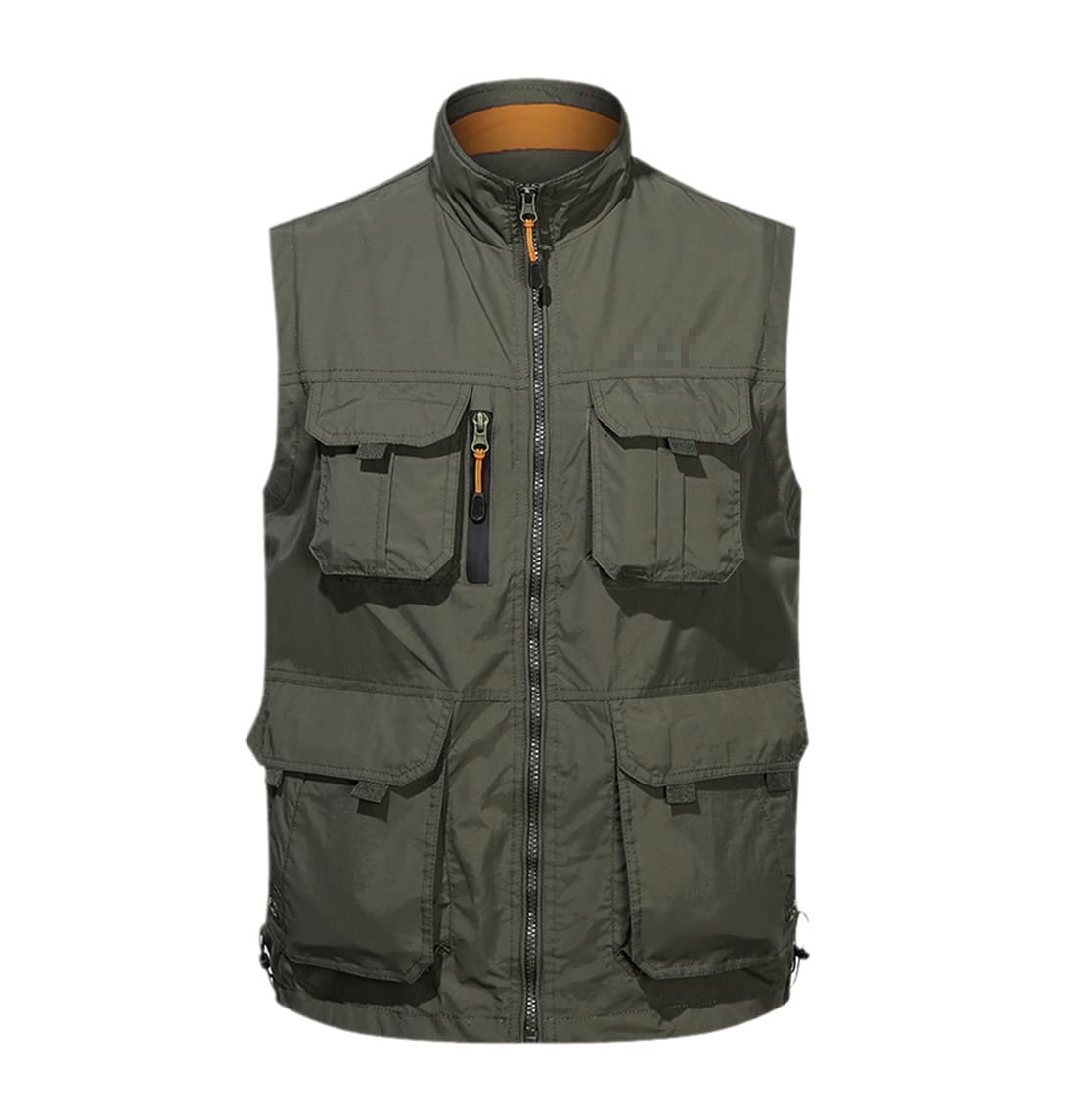 Chaleco de abrigo para hombre, chaleco de fotógrafo, herramienta muchos bolsillos de malla de trabajo sin mangas chaqueta cálida de forro polar