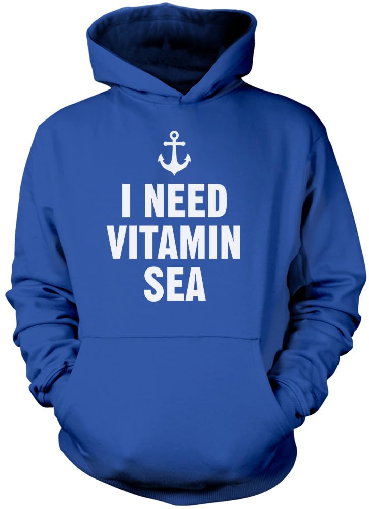Hotscamp Boys Blue I Need Vitamin Sea Unisex Hoodie - XX-Large